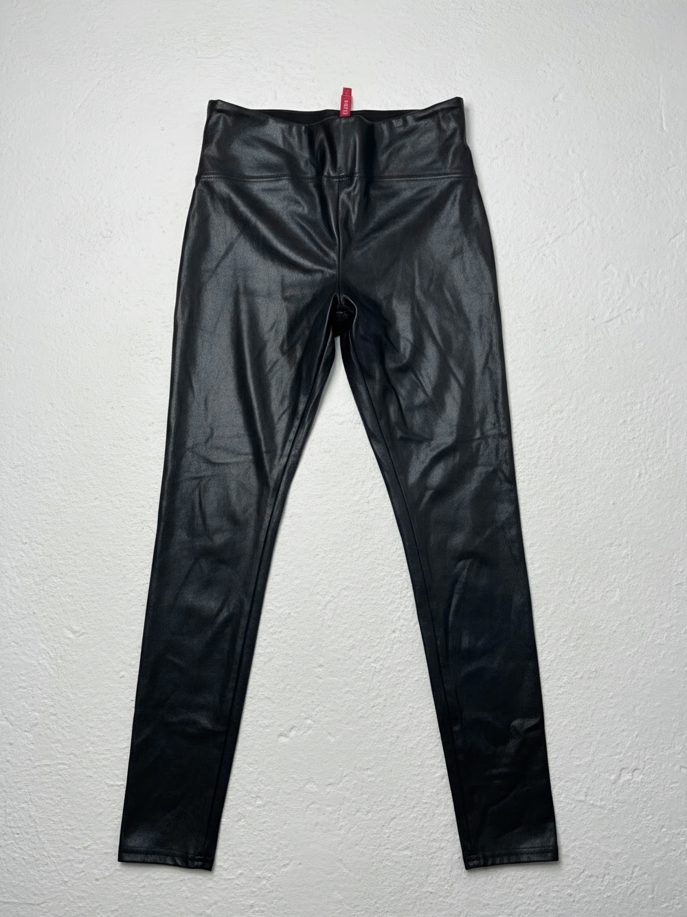 SPANX Black Faux-Leather High-Waist Jeggings